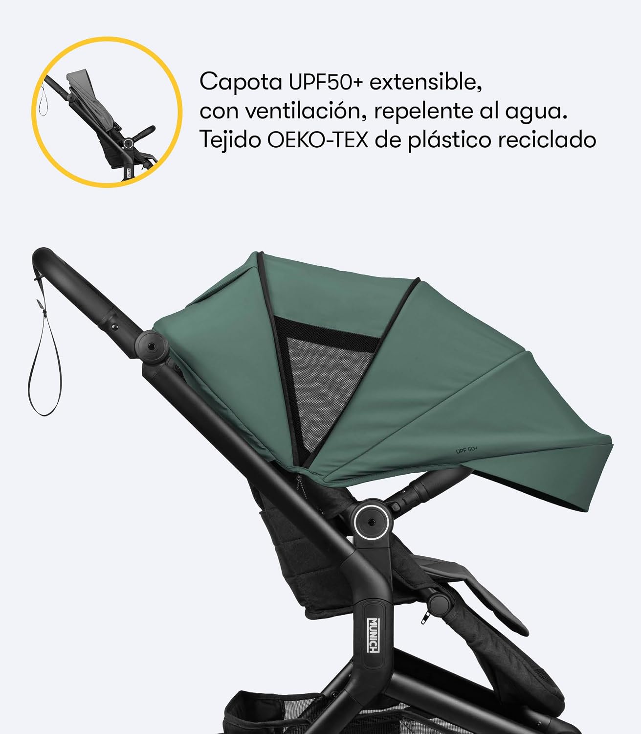 MUNICH Mun5, Cochecito de Bebé 2 en 1, Sistema de viaje, Silla De Paseo y Capazo, Carro Bebe, Fácil plegado, desde el nacimie