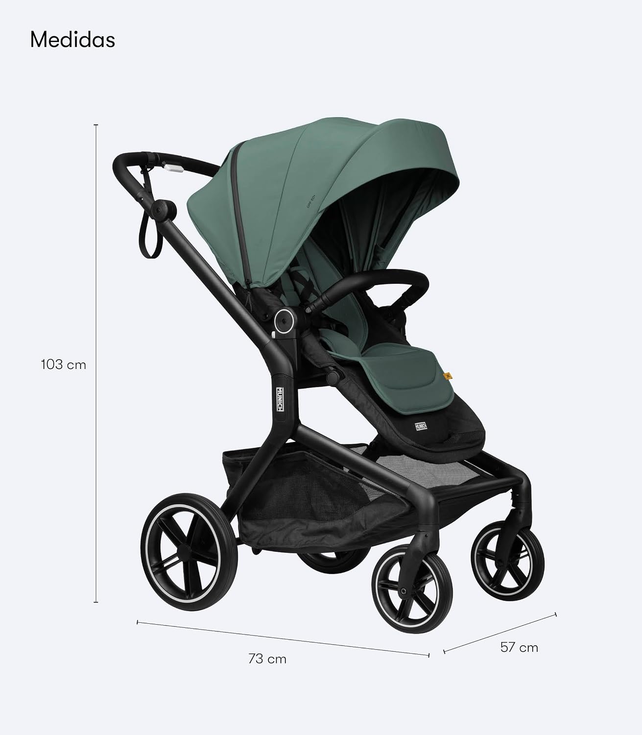 MUNICH Mun5, Cochecito de Bebé 2 en 1, Sistema de viaje, Silla De Paseo y Capazo, Carro Bebe, Fácil plegado, desde el nacimie