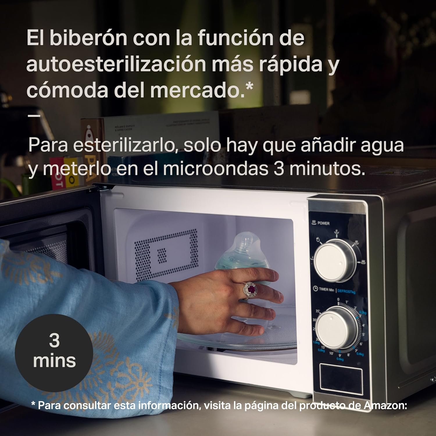 Tommee Tippee Biberones, Biberón Natural Start para 0m+, pack de 2, 260ml Biberones, con Tetina Flujo Lento para un Agarre Na