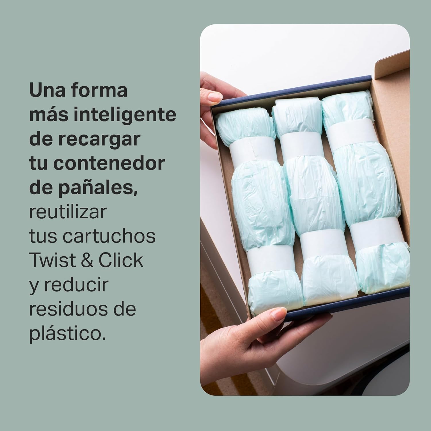 Tommee Tippee Bolsas de recambios para contenedor de pañales Twist & Click, Pack de 3 láminas multicapas antibacterianas* de