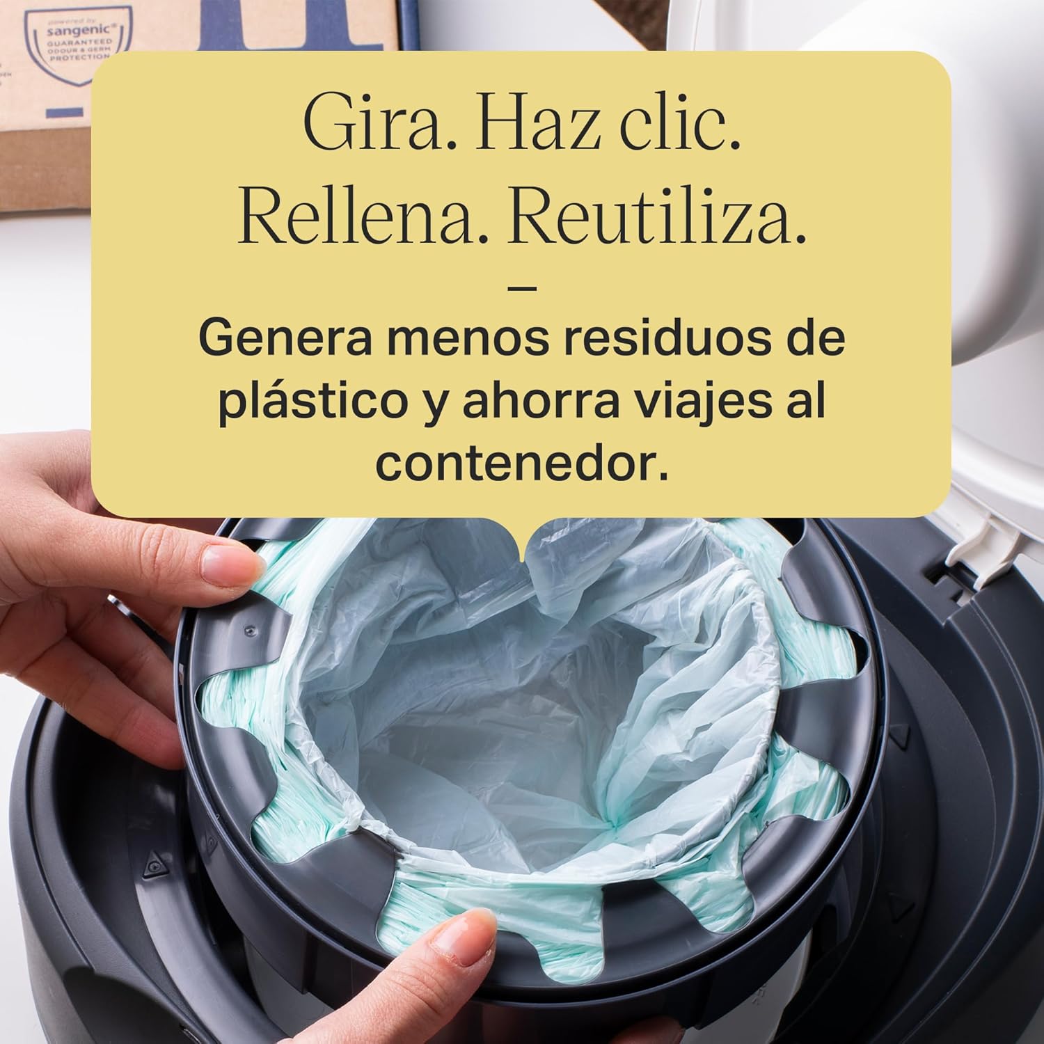 Tommee Tippee Bolsas de recambios para contenedor de pañales Twist & Click, Pack de 3 láminas multicapas antibacterianas* de
