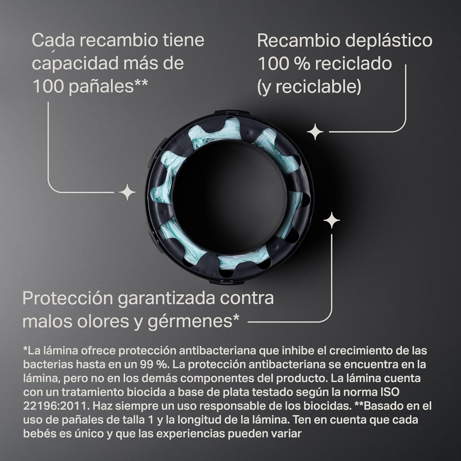 Tommee Tippee Cartuchos de recambio para contenedor de pañales Twist & Click, Pack exclusivo de 8 cartuchos de 10,5 m para re