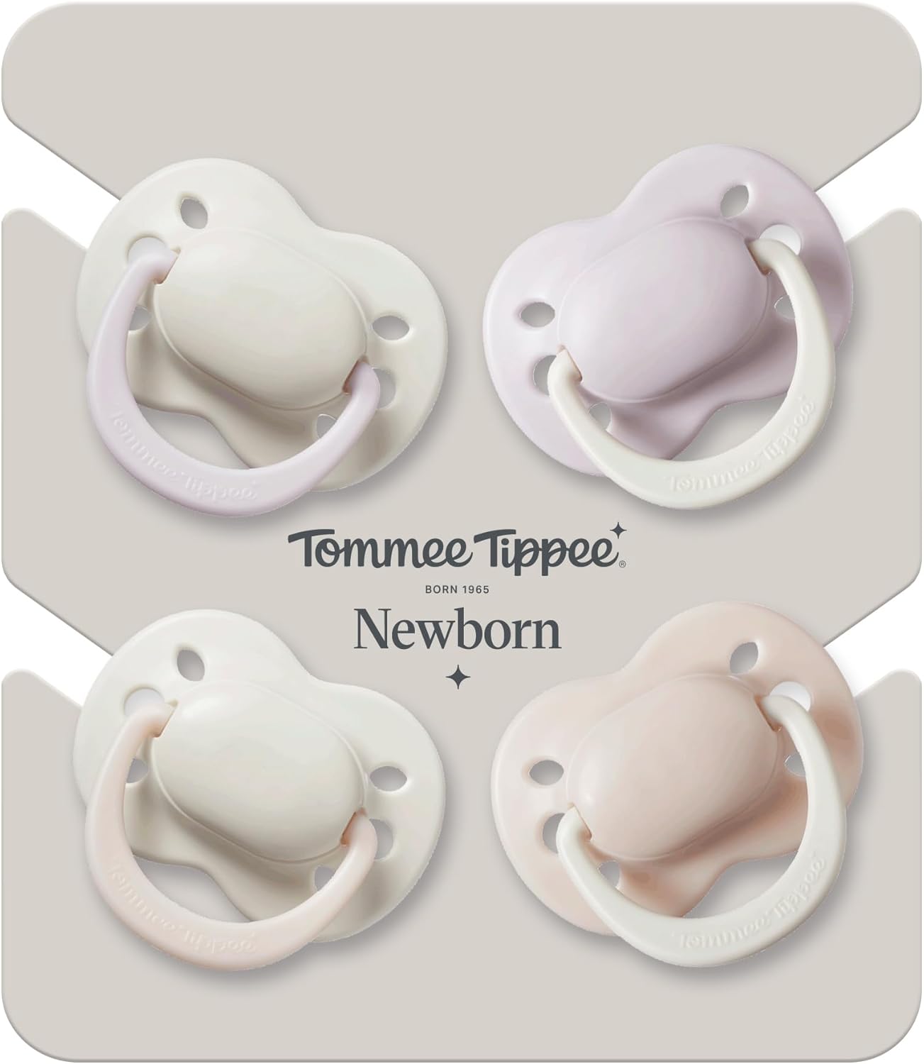 Tommee Tippee Chupete Recién Nacido, 0-2 meses, Pack de 4, Tetina ortodóntica, Orificios adicionales, Tamaño pequeño, Silicon
