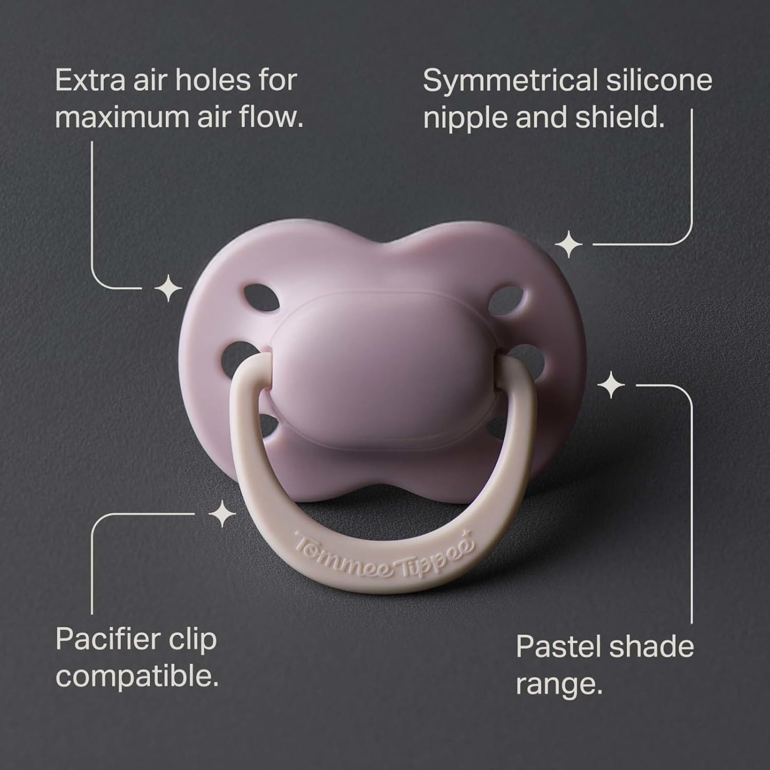 Tommee Tippee Chupete Recién Nacido, 0-2 meses, Pack de 4, Tetina ortodóntica, Orificios adicionales, Tamaño pequeño, Silicon