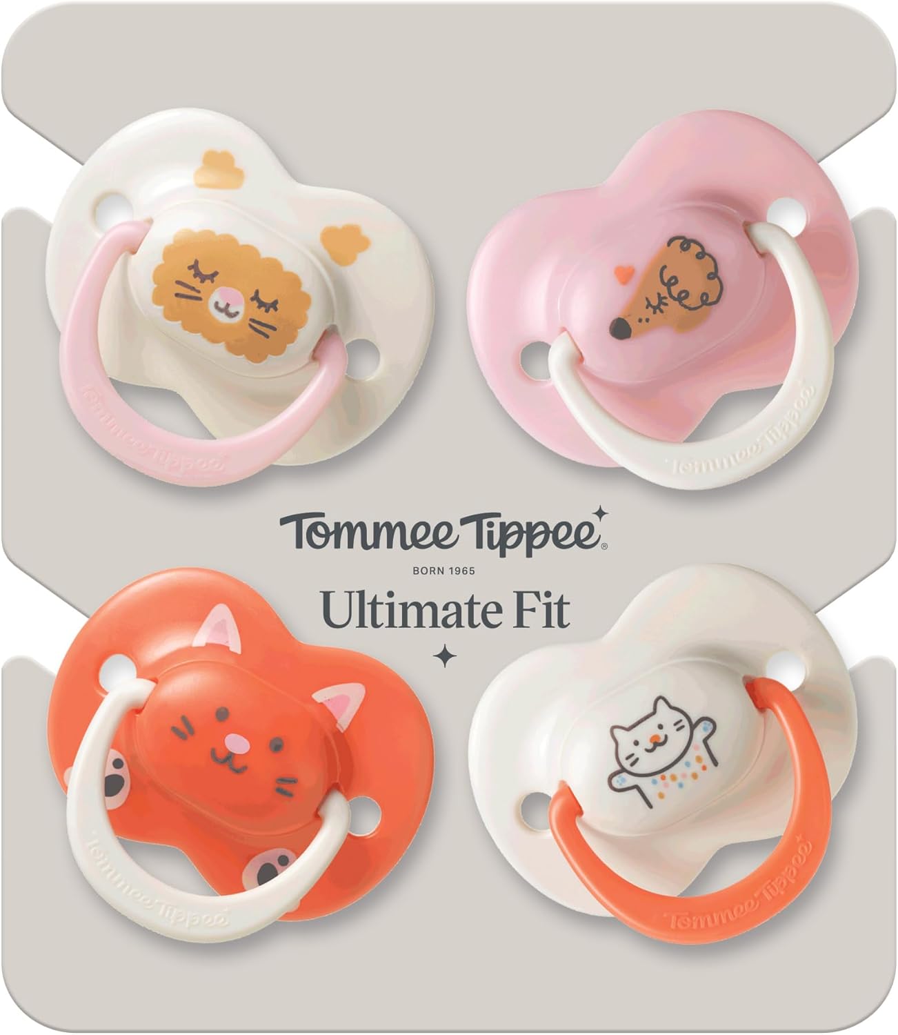 Tommee Tippee Chupete Ultimate Fit, 18-36 meses, Pack de 4, Tetina ortodóntica para bebés, Tetina simétrica, Silicona 100% si