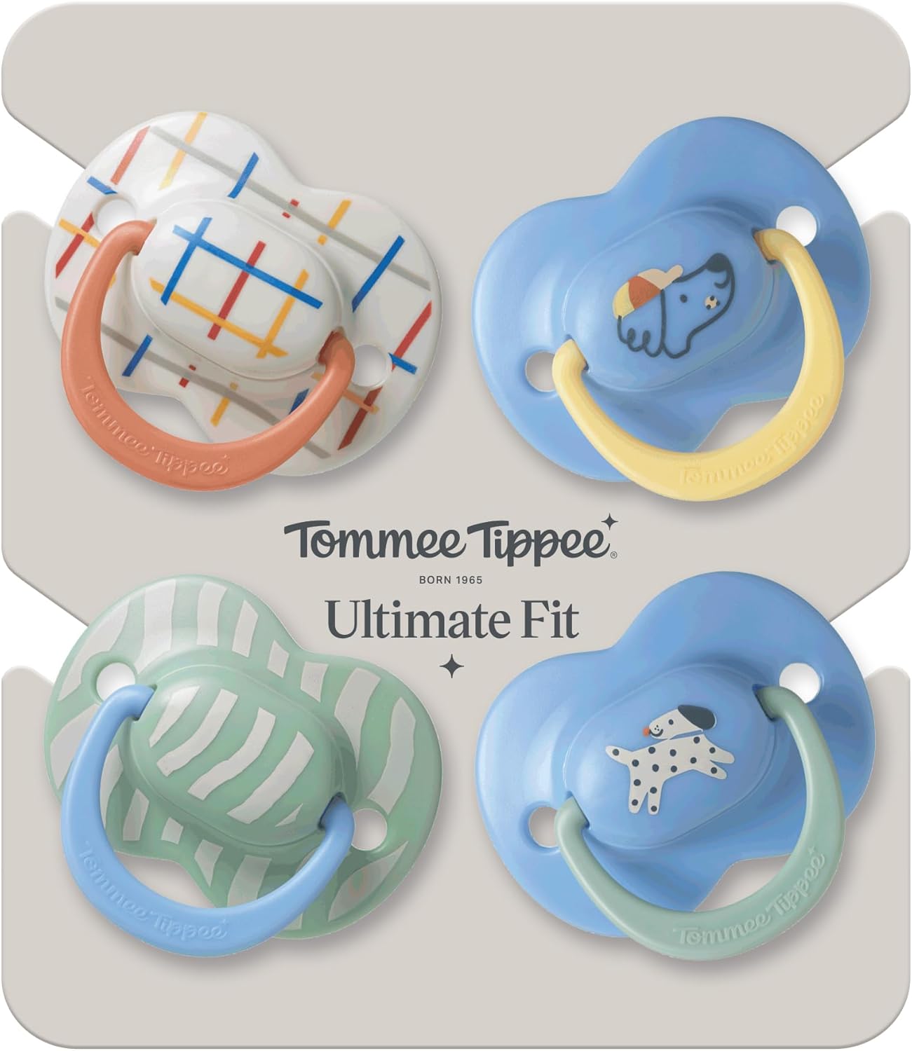 Tommee Tippee Chupete Ultimate Fit, 6-18 meses, Pack de 4, Tetina ortodóntica para bebés, Tetina simétrica, Silicona 100% sin