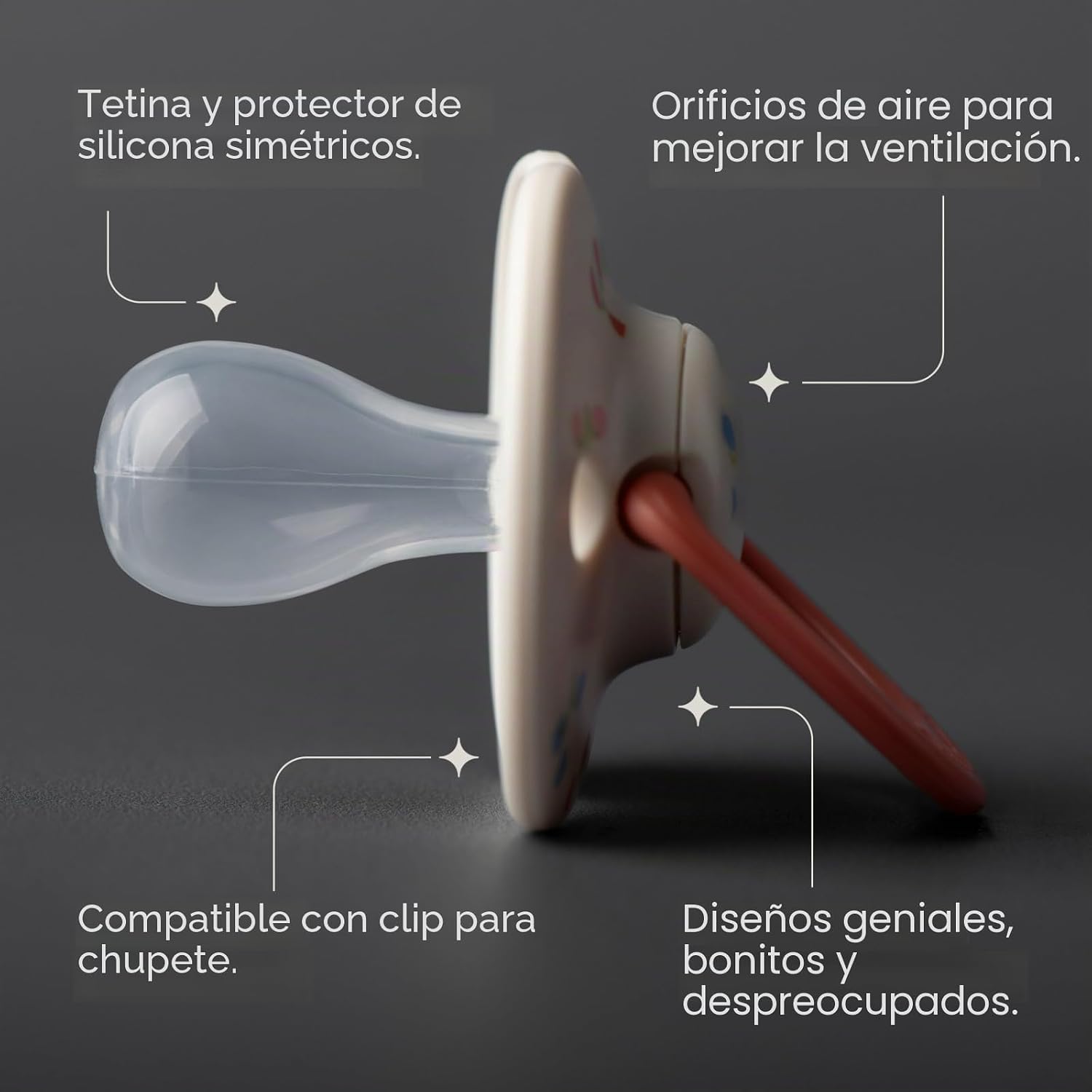 Tommee Tippee Chupete Ultimate Fit, 6-18 meses, Pack de 4, Tetina ortodóntica para bebés, Tetina simétrica, Silicona 100% sin