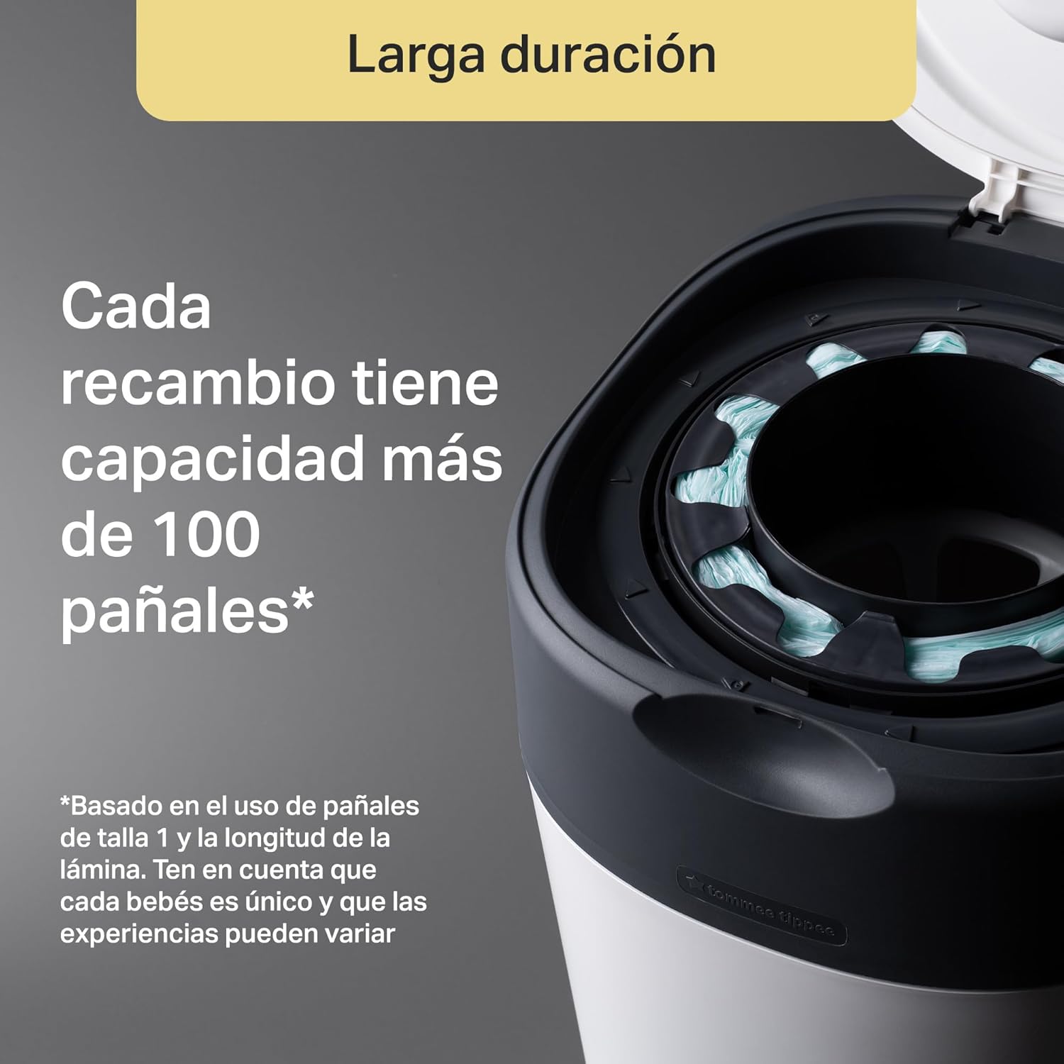 Tommee Tippee - Contenedor para Pañales Avanzado Twist and Click, Nuevo Sistema Ecológico, Incluye 12 Recambios con Película