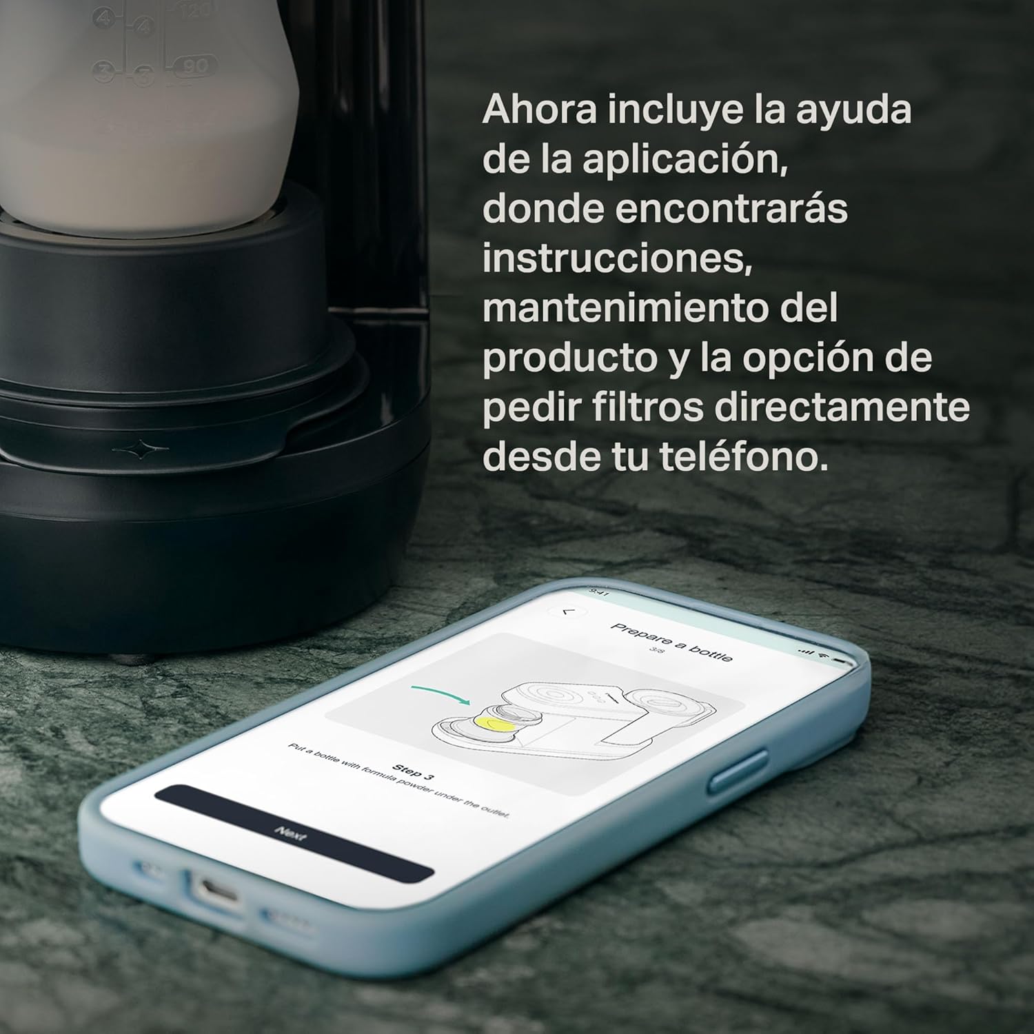 Tommee Tippee Perfect Prep, Preparador de Biberones, para un Biberón a Temperatura Corporal en 90 Segundos*, de Día y de Noch