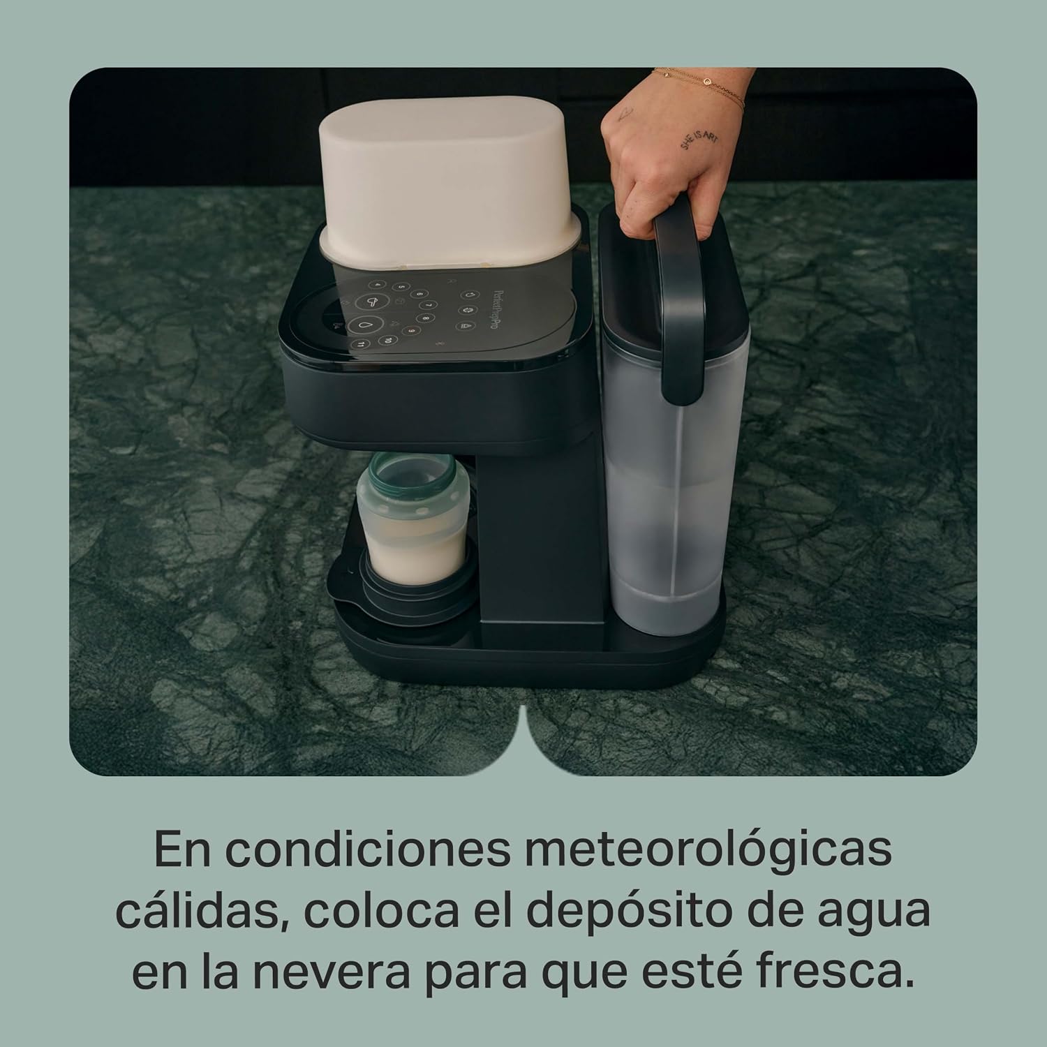 Tommee Tippee Preparador de Biberones Perfect Prep Pro con dispensador de leche en polvo, filtro de agua antibacteriano y asi