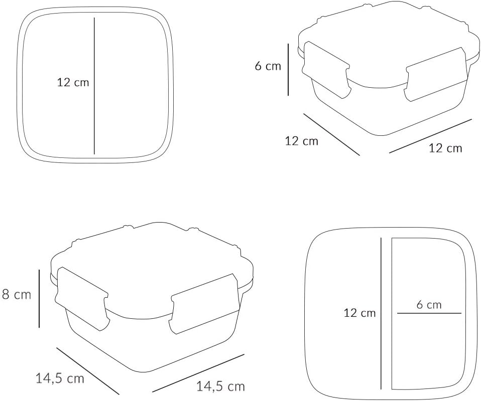Tutete Fiambrera Infantil | Fiambrera escolar hermética | Apta para microondas y lavavajillas | Ideal para colegio, parque y